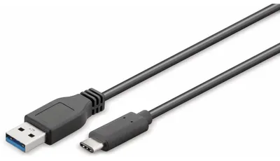 Produktbild von USB 3.2 Gen 1 Kabel, USB-A Stecker > USB-C Stecker (schwarz, 2 Meter)