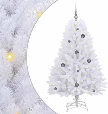 Image de Sapin de Noël artificiel Blanc 80 x 80 x 150 cm PVC et métal