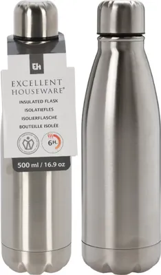 Produktbild von Thermosflasche Excellent Houseware, Edelstahl, 0,5 l, Silber