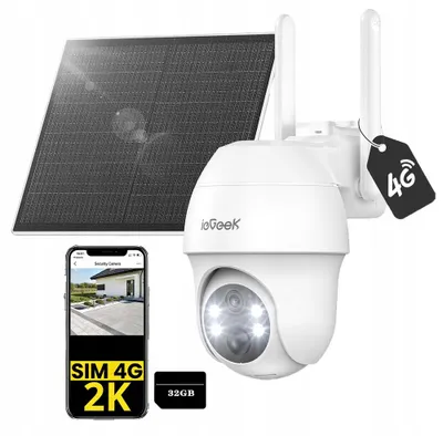 Obrázek produktu pro ieGeek Venkovní 4G LTE PTZ kamera 3MP otočná IP65