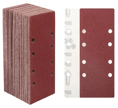 Image de Papiers abrasifs, lot de 30, dimensions 93 x 230 mm, grain 60, pour bois, métal et peinture