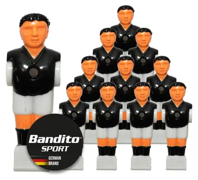 Produktbild von Kickerfigur Profi, 2-farbige Soccer-Figur universell passend für alle Tischkicker-Stangen mit Ø 16 mm, gerillte griffige Fußfläche, robust, Team Set mit 11 St. in schwarz