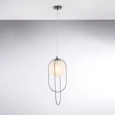 Obrázok produktu pre Moderný luster Erik Chrome Black 1 Light E27