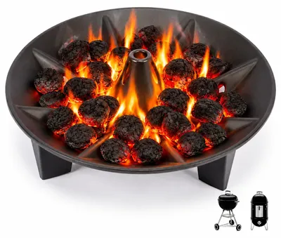 Produktbild von Holzkohlebehälter mit Halterungen für Holzkohle, geeignet für Holzkohlegrills mit einer Breite von 47/57/67 cm. Ersetzt das Holzkohlerost