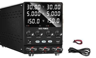 Zdjęcie produktu dla Laboratoryjny zasilacz, wyjście dwukanałowe, regulowane napięcie, SPS305-2KD 30 V 5 A, 220 V AC