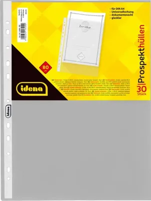 Obrázok produktu pre Idena obal na brožúru A4 30 PG kryštálovo číry, 80µ