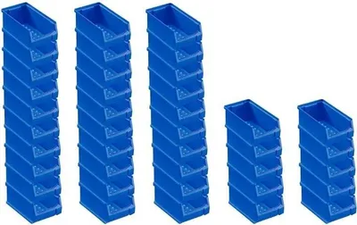 Produktbild von SuperSparSet 40x Blaue Sichtlagerbox 2.0 | HxBxT 7,5x10x17,5cm | 0,8 Liter | Sichtlagerbehälter, Sichtlagerkasten, Sichtlagerkastensortiment, Sortierbehälter