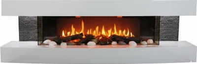 Image de CHEMIN'ARTE - Cheminée électrique Murale Lounge 3XL 150 cm Effet Flammes LED Chauffage programmable, Télécommande