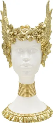 Produktbild von Mauro Ferretti: Athene-Figur mit geflügelter Krone, 17,5 x 17 x 38, Weißgold