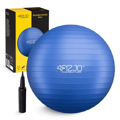 Produktbild von 4FIZJO Gymnastikball Reh Ball, aufblasbar, Reha, Pilates, Fitness, Therapie, 65 cm, blau