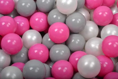 Image de MeowBaby balles en plastique pour piscine à balles 7cm, balles de jeu en plastique pour bébé, 200 pièces : nacre/gris/rose foncé