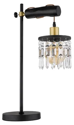 Produktbild von LED Tischleuchte, messing schwarz, Kristallbehang H 55 cm