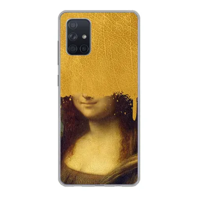 Produktbild von MuchoWow® Handyhülle Schutzhülle Hülle für Samsung Galaxy A51 Mona Lisa - Da Vinci - Gold Silikon Softcase Handy Hülle - Schutzabdeckung