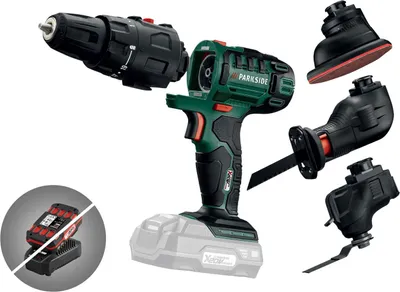 Obrázek produktu pro Akumulátorový šroubovák PARKSIDE® „PKGA 20-Li A1“, sada nástavců 4 v 1, měkká rukojeť, bez akumulátoru / bez nabíječky