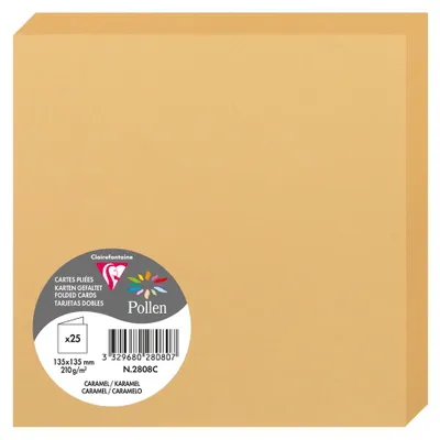 Immagine prodotto di Confezione da 25 carte doppie 135x135 caramello