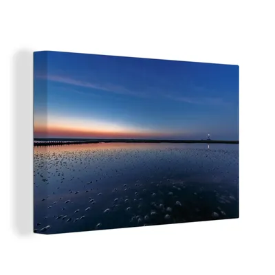 Produktbild von OneMillionCanvasses® - Leinwandbilder - 150x100 cm, Wattenmeer - Leuchtturm - Terschelling, Wandbilder Kunstdruck Wanddekoration