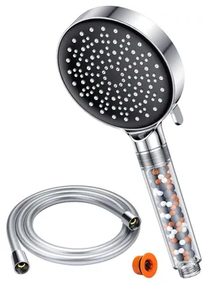 Produktbild von Wassersparende Duschbrause mit Schlauch - 1,6 m - 6 Strahlarten - Chrom