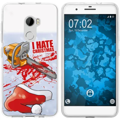 Produktbild von PhoneNatic Case kompatibel mit HTC One X10 Silikon-Hülle X Mas Weihnachten Hate X-Mas M8