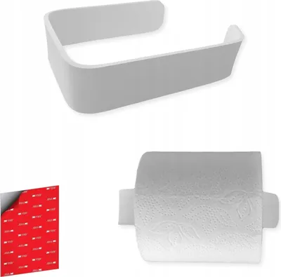 Produktbild von STALFORM Toilettenpapierhalter ohne Bohren 14,5 cm - Klopapierhalter Weiß Selbstklebend - Badzimmer - WC Rollenhalter - LOFT Design - Klorollenhalter Edelstahl