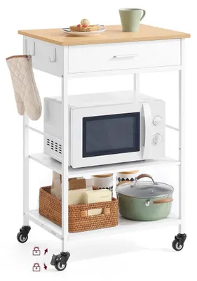 Produktbild von Küchenwagen - Servierwagen - Stauraum - 47 x 60 x 90 cm - Braun/Weiß
