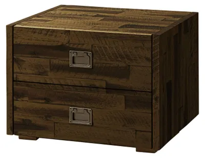 Nachttisch Lica Akazie Vintage Brown im Industrial-Loft-Style – Ansicht 1