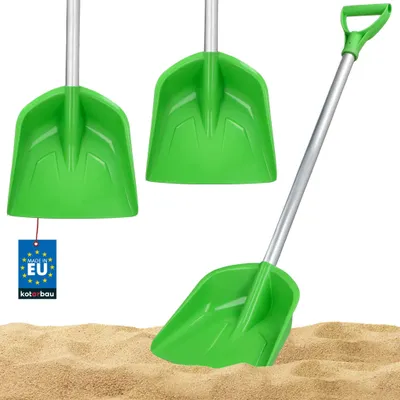 Produktbild von KOTARBAU® 2er Set Kinderschaufel 71cm Sandspielzeug Schaufel mit Aluminium Stiel Sandschaufel Schneeschaufel Gartenschaufel PVC Grün