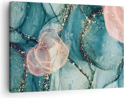 Produktbild von Bild auf Leinwand - Leinwandbild - Einteilig - Flüssigkeit Gold Rosa - 70x50cm - Wand Bild - Wanddeko - Wandbilder - Leinwanddruck - Bilder - Wanddekoration - Leinwand bilder - Wandbild - AA70x50-4817