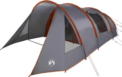 Produktbild von vidaXL Tunnelzelt für 5 Personen Grau und Orange 805 x 405 x 211 cm