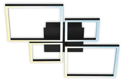 Obrázek produktu pro Stropní svítidlo BRILONER FRAME LED, otočné, dálkové ovládání, stmívatelné, regulace teploty barev CCT, černé, 75 x 46,7 x 7,5 cm