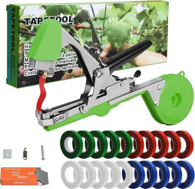 Produktbild von Pflanzenbindezange, 1 Schachtel Klammern, 20 Rollen Gartenband, für Tomaten