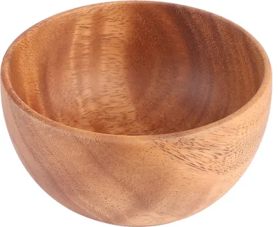 Produktbild von Küchenschüssel aus Holz, Suppenschüssel, Salatschüssel, Behälter, Geschirrzubehör, 12 x 6 cm