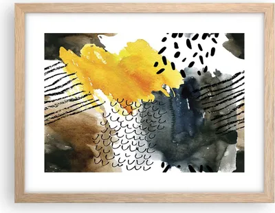 Produktbild von Gerahmtes Poster - Rahmen in heller Eiche - Abstraktion Muster Flecken - 40x30 cm - Wand Bild - Wanddeko - Wandbilder - Wandposter - Bilderrahmen - Bilder - Kunstdruck - Wandbild - P2NAA40x30-4282
