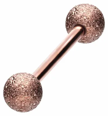 Produktbild von Zungenpiercing, Intim-Piercing Chirurgenstahl Barbell DIAMANTOPTIK RoséGold Stablänge: 16mm