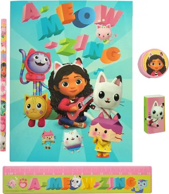Immagine prodotto di Set di scrittura per bambini Gabby's Dollhouse quaderno, adesivi