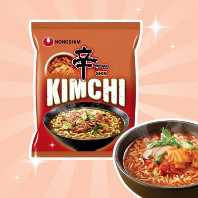 Produktbild von 1x Nongshim Shin Kimchi Ramen – 1er Pack – Würzige Instant-Nudelsuppe mit Kimchi-Geschmack    +Heartforcards Versandschutz