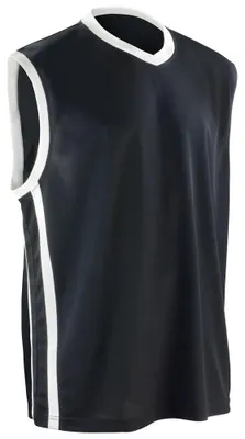 Immagine prodotto di Spiro - Top senza maniche da uomo, asciugatura rapida, basket LT4552 (4XL) (nero/bianco)