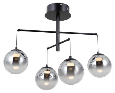 Zdjęcie produktu dla Lampa wisząca LED VELADA czarna matowa 20W Ciepła biel 1810lm szkło wym:47x57x57cm IP20 Italux
