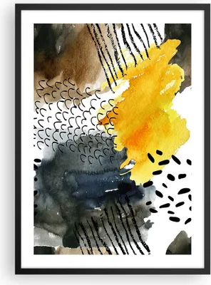 Produktbild von Gerahmtes Poster - Schwarzer Rahmen - Abstraktion Muster Flecken - 50x70 cm - Wand Bild - Wanddeko - Wandbilder - Wandposter - Bilderrahmen - Bilder - Kunstdruck - Wandbild - P2BPA50x70-4282