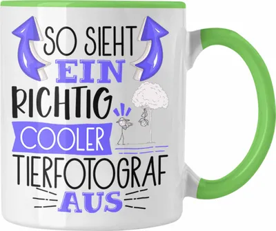 Produktbild von Trendation - Tierfotograf Tasse So Sieht Ein Richtig Cooler Tierfotograf Aus Geschenk Lustiger Spruch Geschenkidee (Grün)