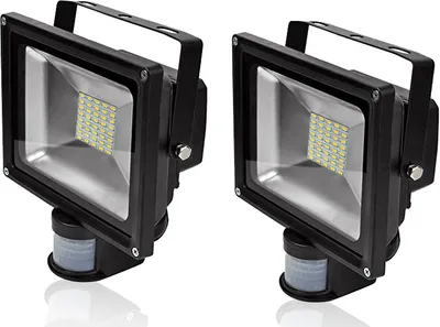 Produktbild von Greenmigo  2pcs 50W LED Fluter SMD Strahler mit PIR Bewegungsmelder,120° Fluter IP65 Wasserdicht Aluminiumkörper Schwarz Warmweiß