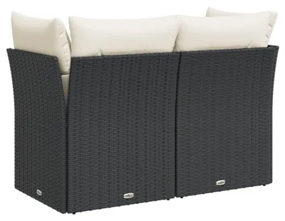 Image de Tweezitsbank extérieur - Banc d'extérieur - Banc de jardin - Banc de terrasse - Canapé lounge - Modèle noir