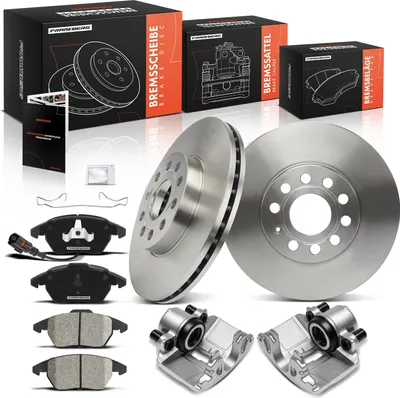 Immagine prodotto di Frankberg 2x pinza freno+2x dischi freno+4x pastiglie freno anteriore per VW Golf VI V Plus 521 5M1 5K1 1K1