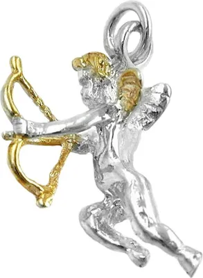 Produktbild von Anhänger Engel mit Pfeil und Bogen 925 Silber vergoldet 22x16mm Damen