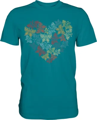 Produktbild von Frauen Schmetterling Herz T-Shirt – Diva Blue / L