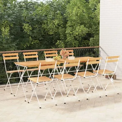 Produktbild von vidaXL Bistrostühle 8 Stk. Klappbar Massivholz Akazie und Stahl
