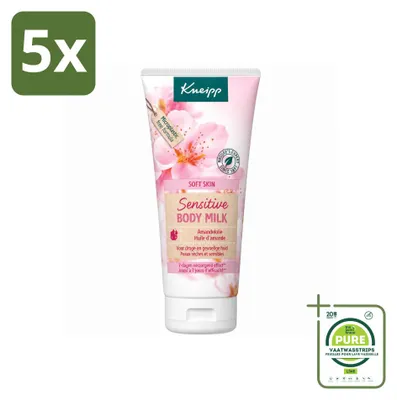 Image de 5 x Lait pour le corps Kneipp, peau douce, fleur d'amande - 200 ml - Lot de 5 pièces