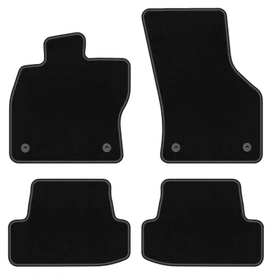 Image de Tapis de sol en moquette pour Audi A3 8V 2012- (à hayon 5 portes/cabriolet) – jeu 4 pièces, noirs, sur mesure – Wielganizator BASIC