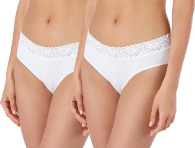 Image de Slip pour femme BLV50-191, couleur : lot de 2 - blanc/blanc, taille : M