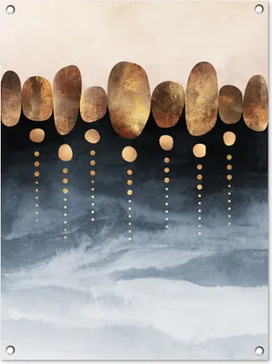 Obrázek produktu pro MuchoWow® Zahradní plakáty - Gold - Abstract - Luxury - 80x60 cm - Zahradní dekorace