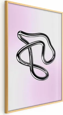 Produktbild von Posterpapier Poster - Silver Intricacies - fluid metallic figure on a gradient background 40x60 cm Muster a-C-10142-ao-a